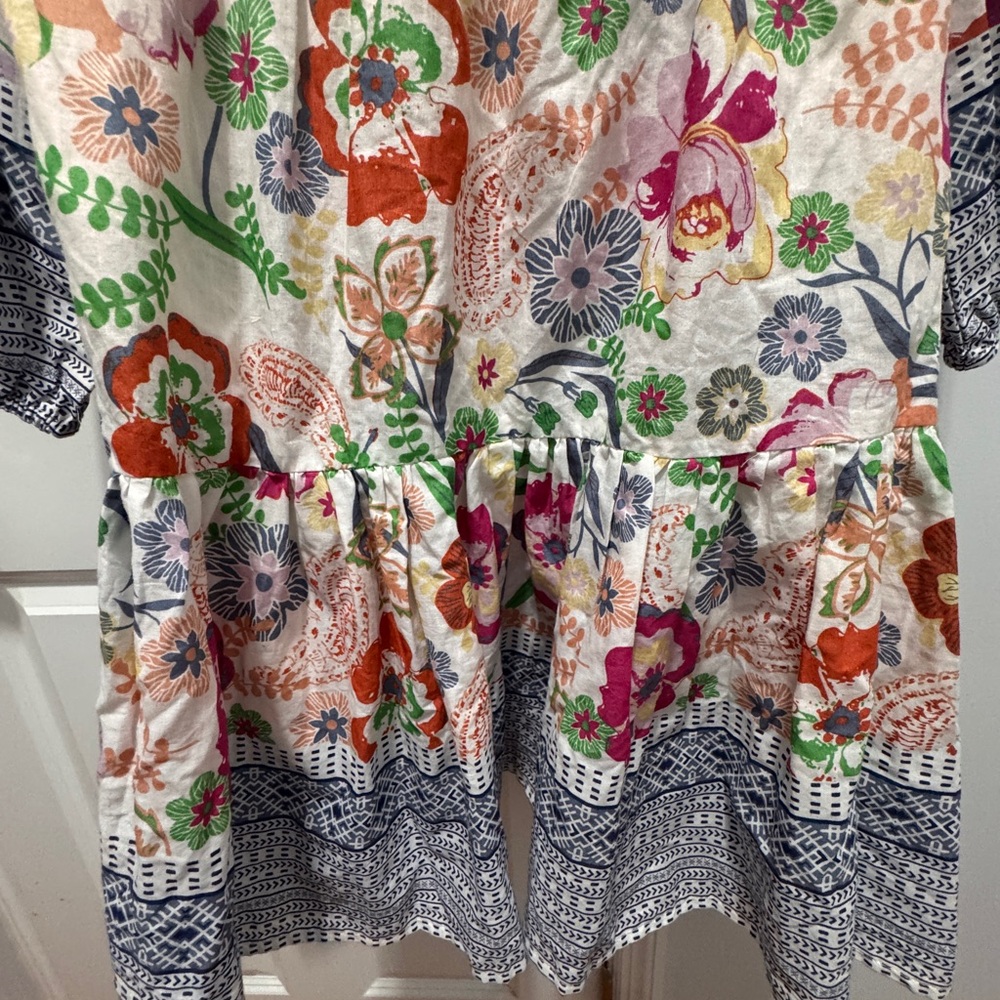 Kaktus Cream Long Sleeve Sundress with V-Neck size xl - Picture 4 of 9